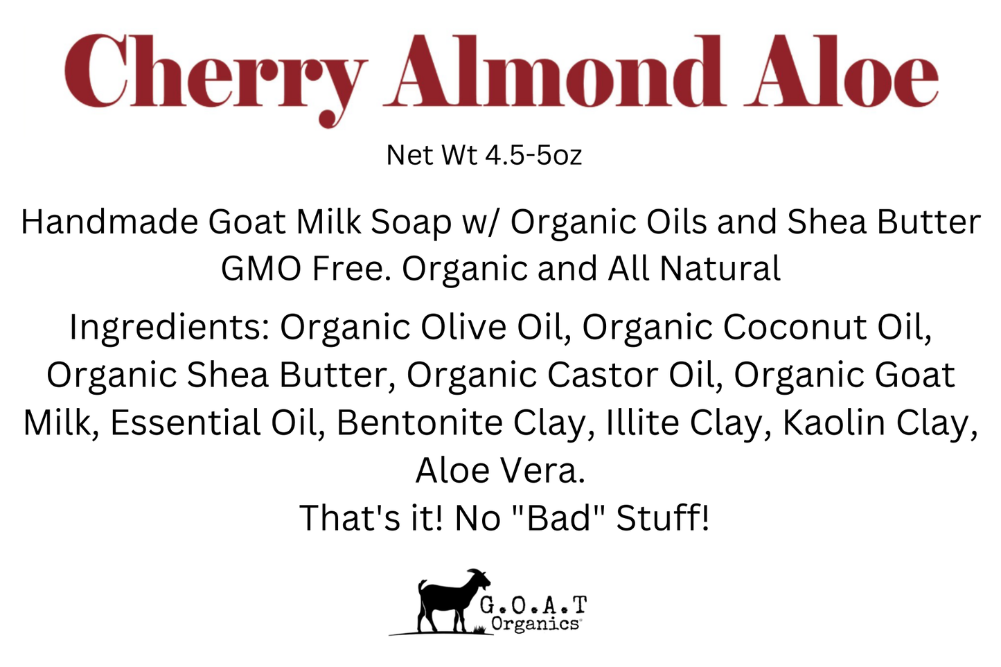 Cherry Almond Aloe Hair, Body & Beard Goat Milk Bar Soap