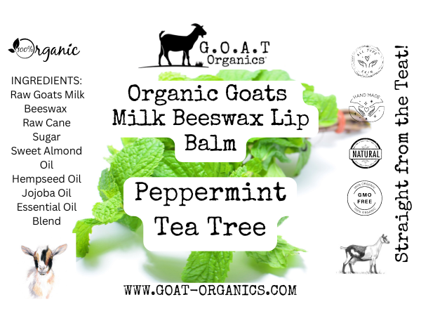 Goats Milk Bees Wax Lip Balm Peppermint Tea Tree