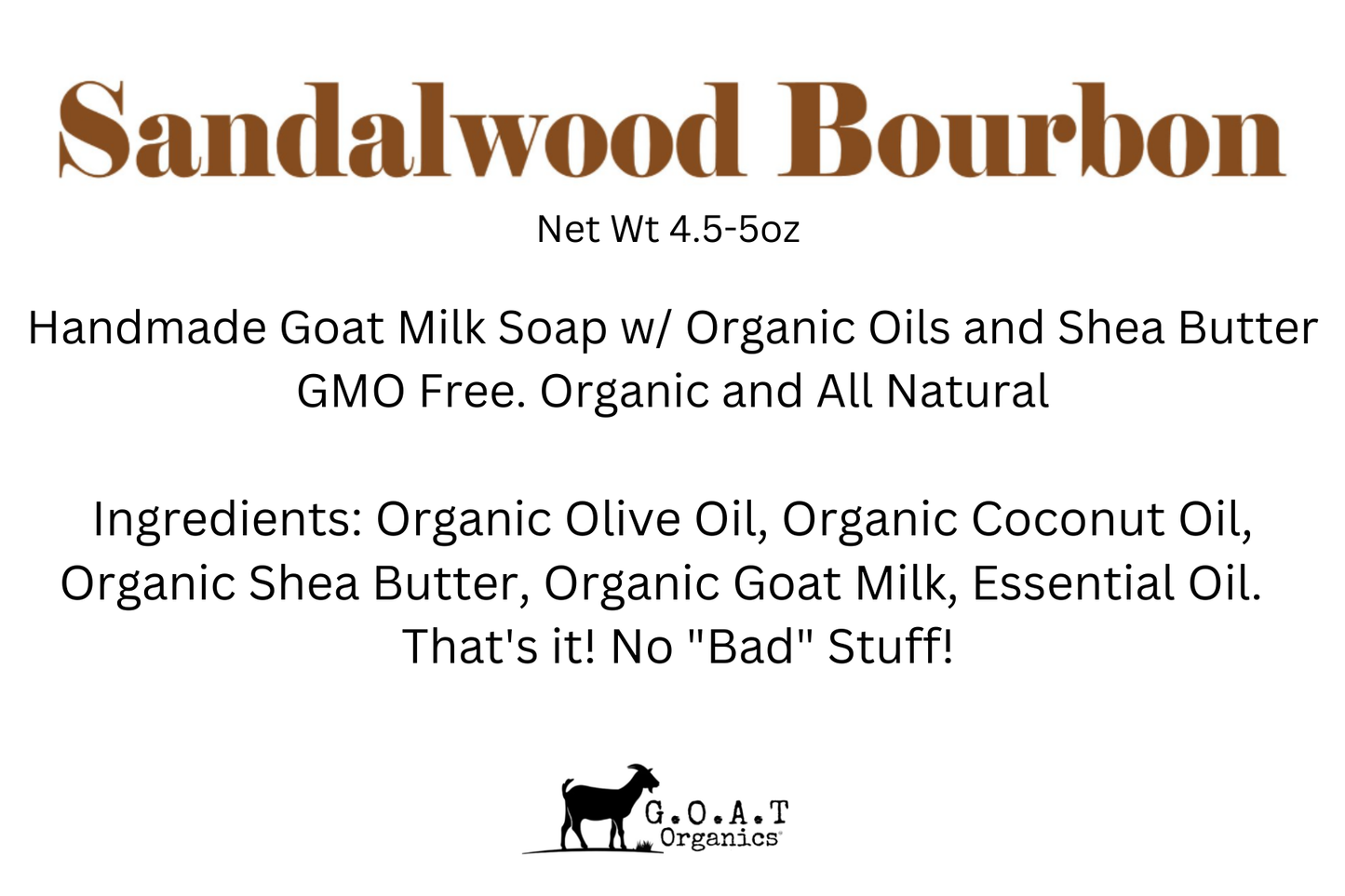 Sandalwood Bourbon Goat Milk Bar Soap