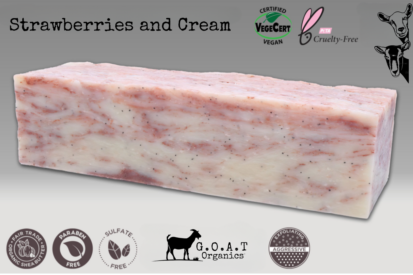 Strawberries & Cream Goats Milk Bar Soap