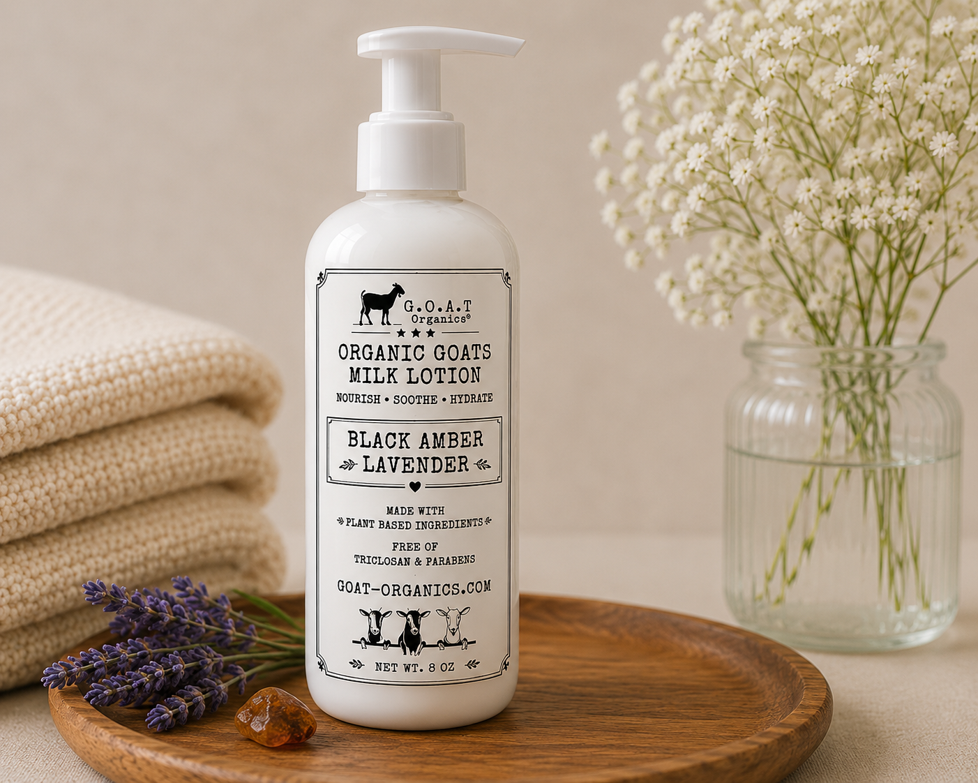 Black Amber Lavender Organic Goat Milk Lotion