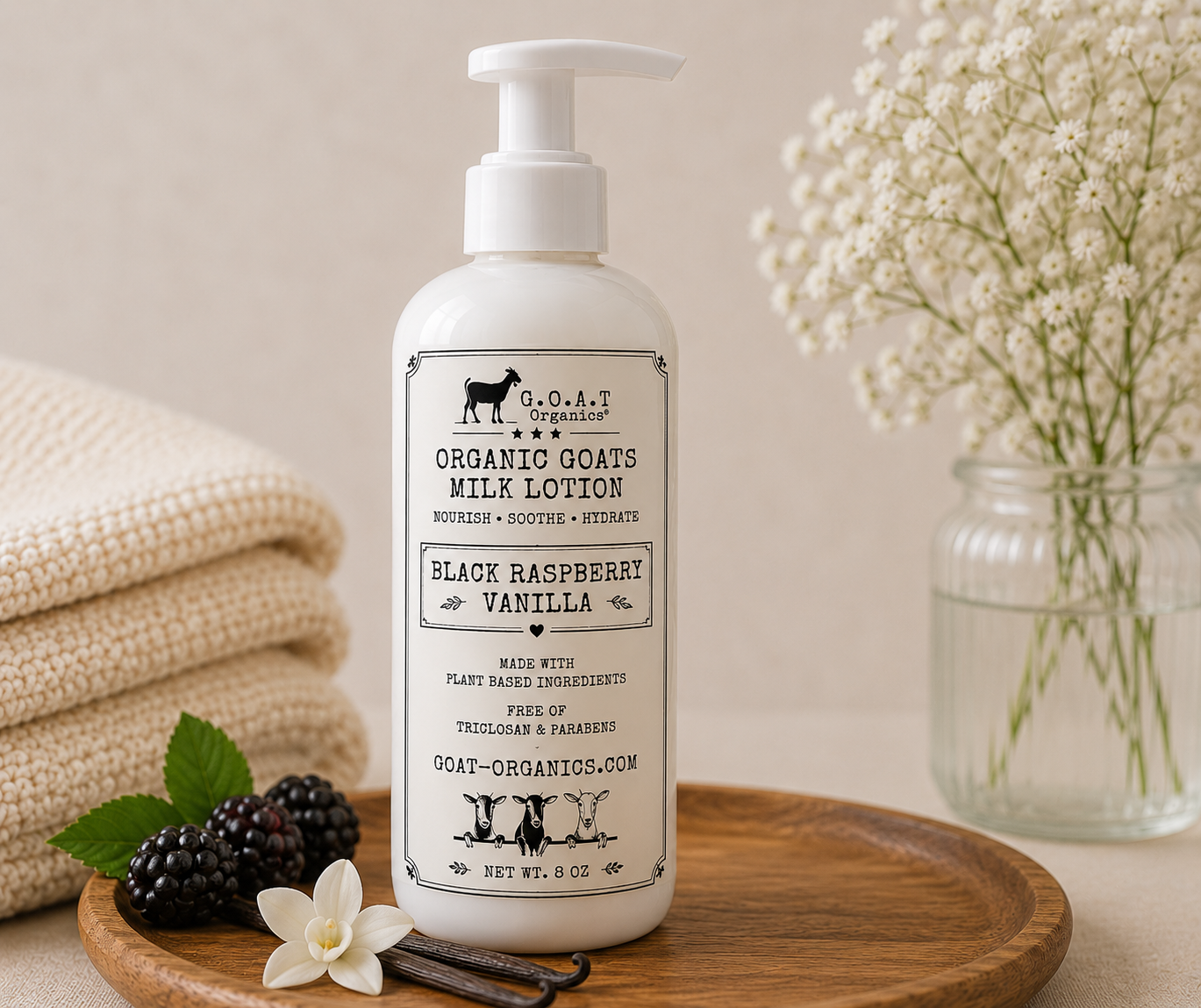 Black Raspberry Vanilla Organic Goat Milk Lotion