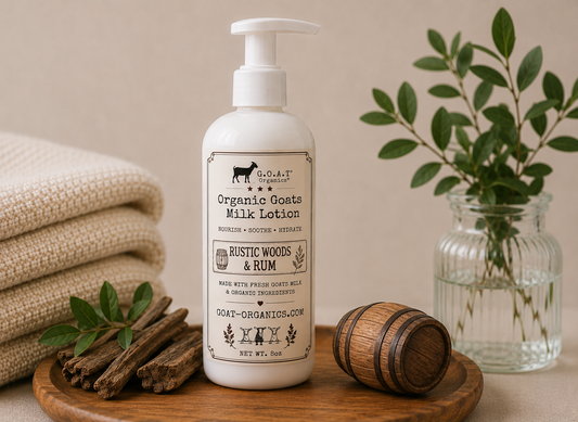 Rustic Woods & Rum Organic Goat Milk Lotion