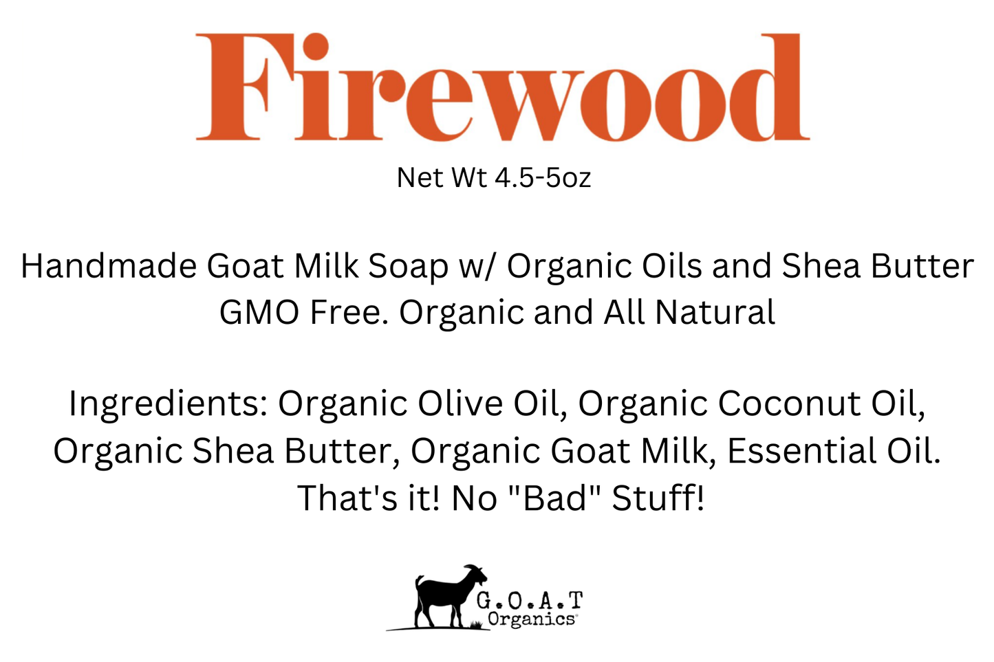 Firewood Goat Milk Bar Soap