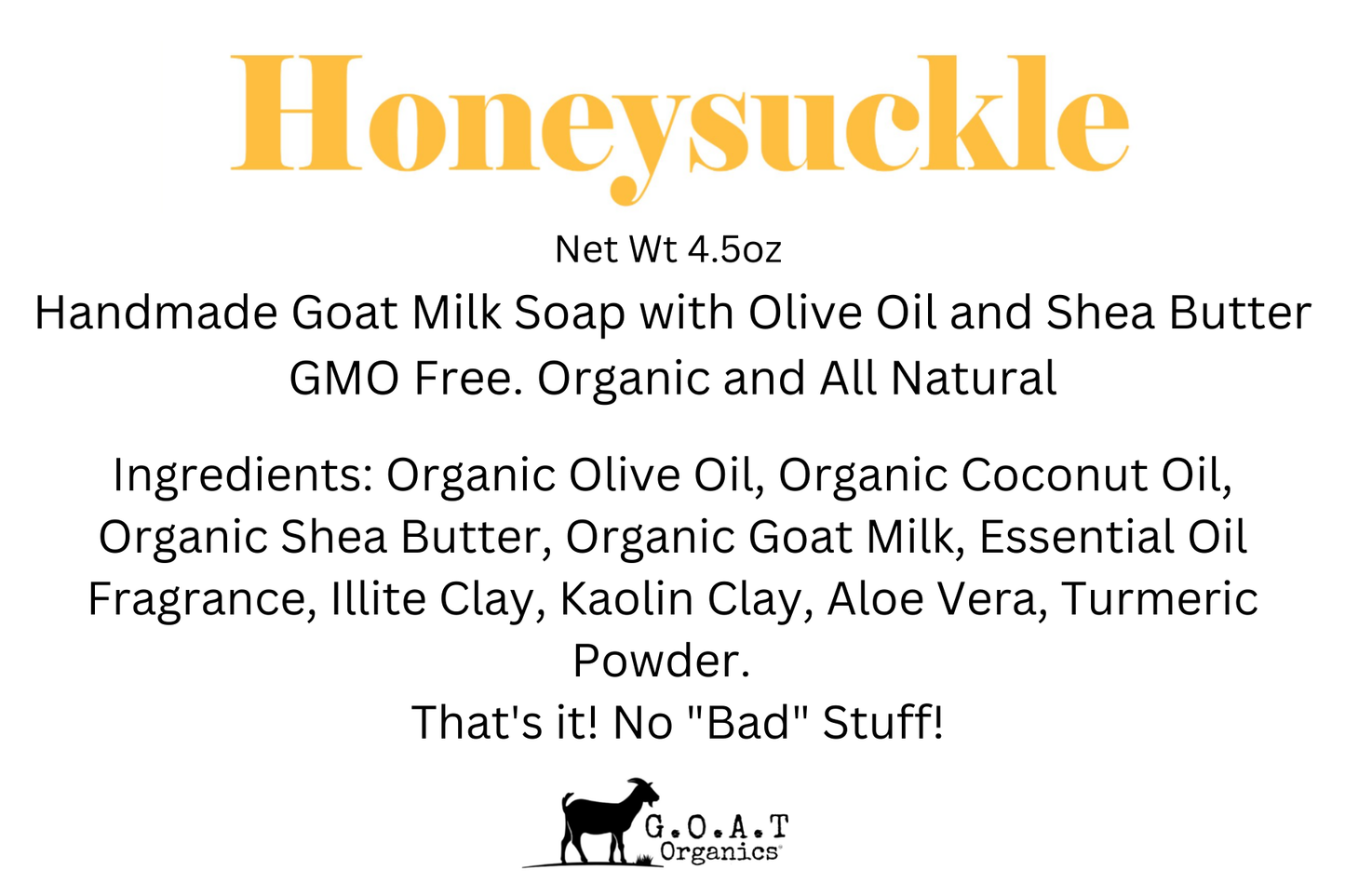 Honeysuckle Goat Milk Bar Soap