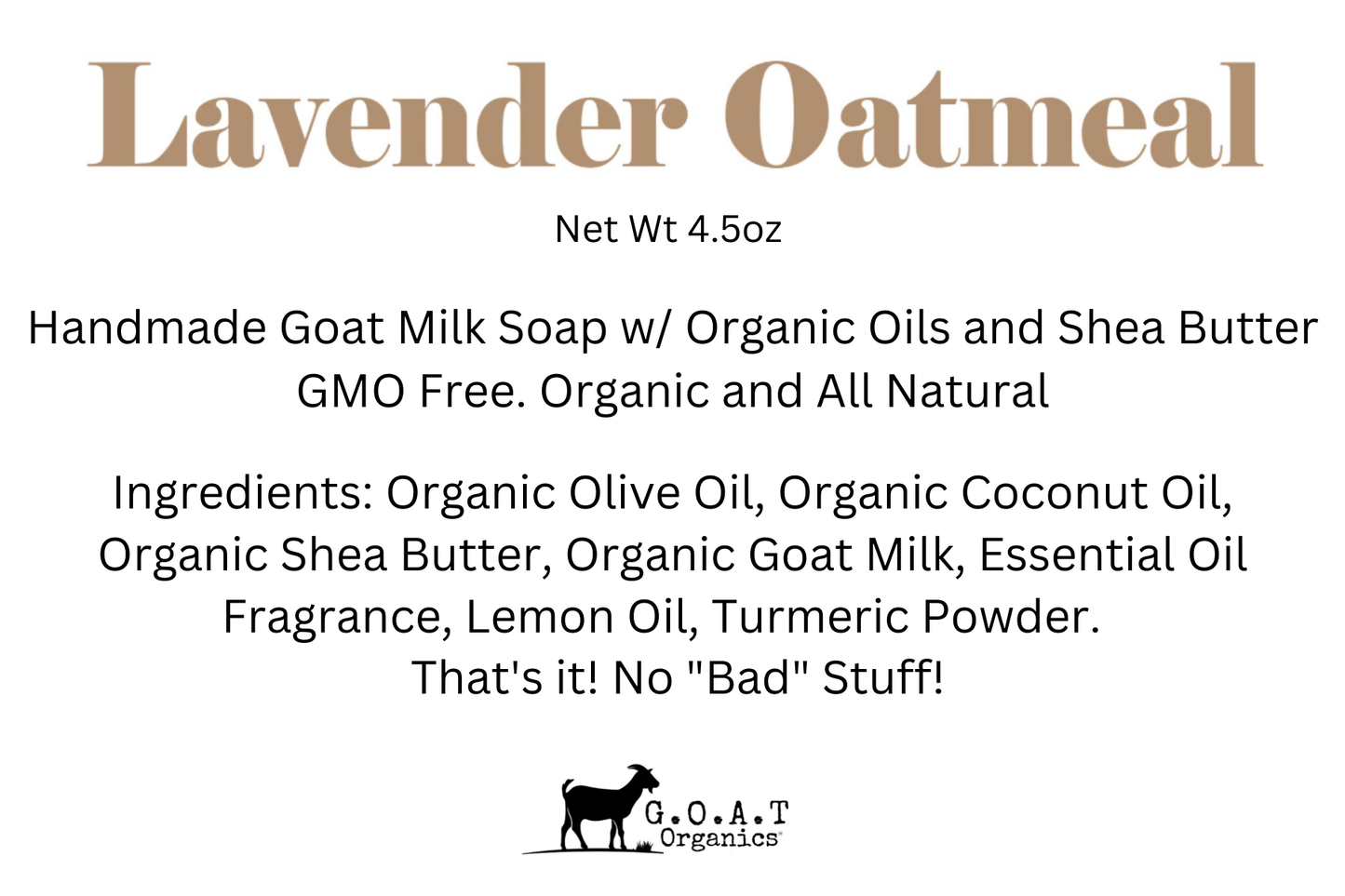 Lavender Oatmeal Goat Milk Bar Soap